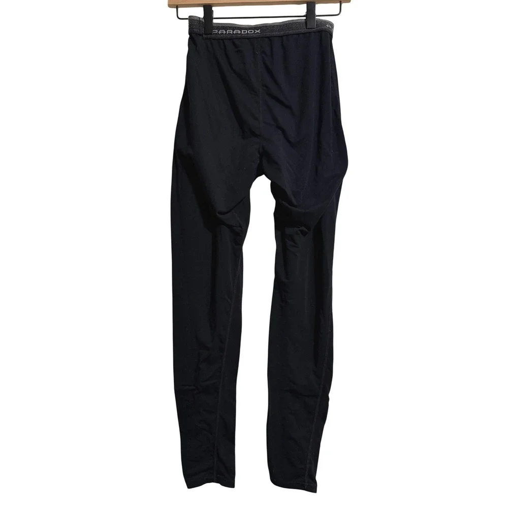 Paradox Mens Merino Blend Base Layer Leggings Black Thermal Tights Small